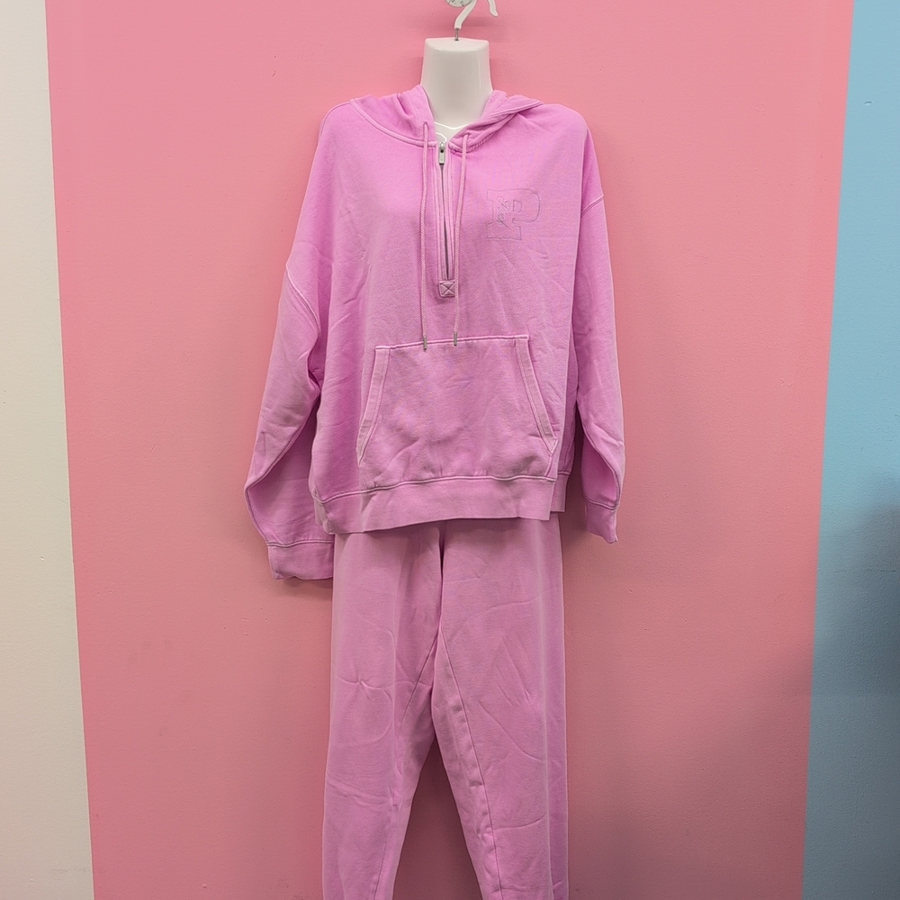 Victoria Secret Fleece Hoodie and Sweatpants Set Large Hushed Lilac
